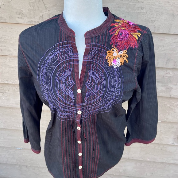 Johnny Was 3J Workshop embroidered top! - Picture 1 of 9